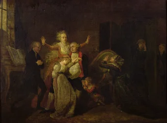 Luis XVI (1754-93) despidiéndose de su familia en el Templo, 20 de enero de 1793
